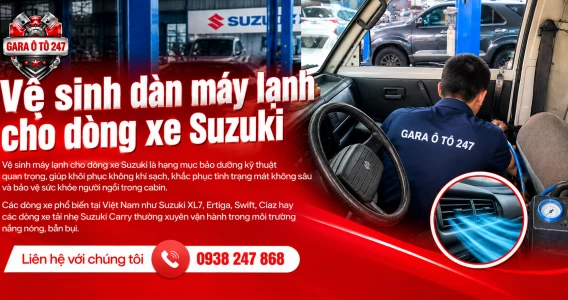 Vệ sinh dàn máy lạnh cho dòng xe Suzuki
